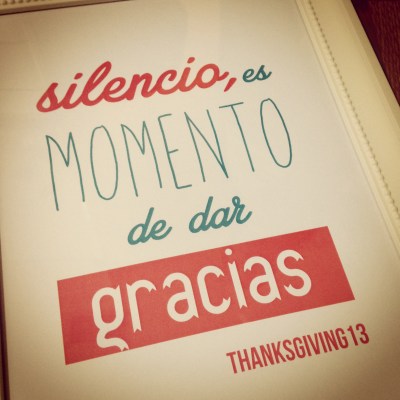 Silencio, es momento de dar gracias